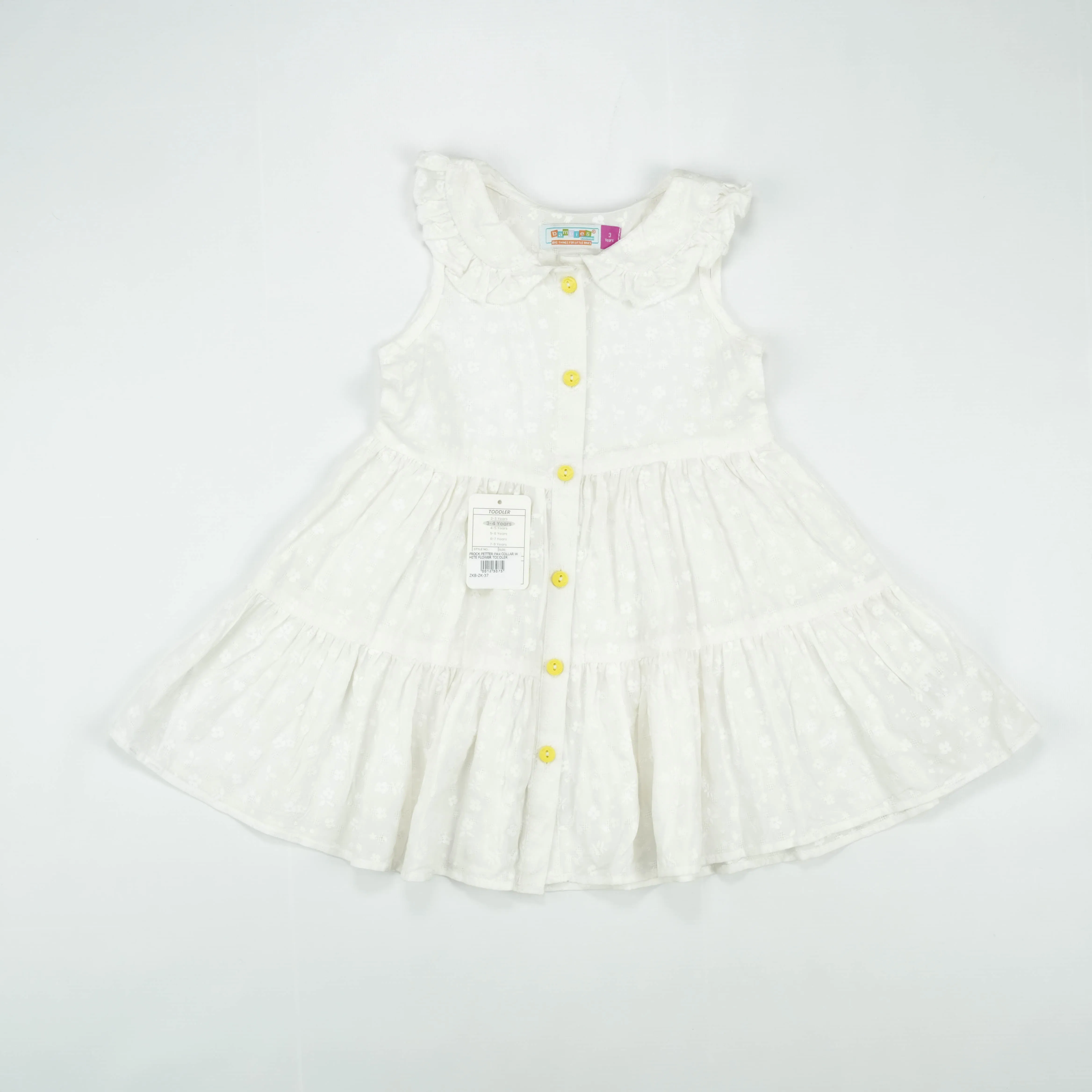 FROCK PETTER PAN COLLAR WHITE FLOWER TODDLER