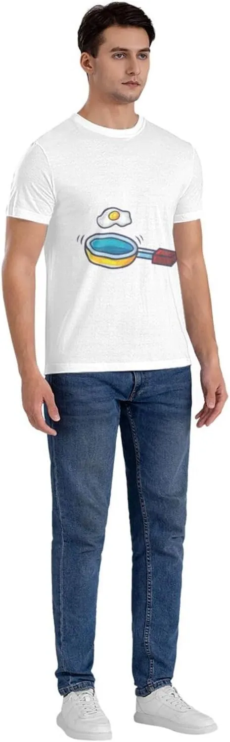 Frying Pan with Eggs T-Shirt Cotton Short Sleeve for Men Women T-Shirt