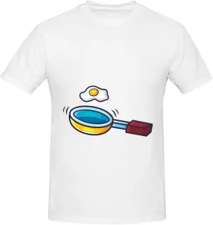 Frying Pan with Eggs T-Shirt Cotton Short Sleeve for Men Women T-Shirt