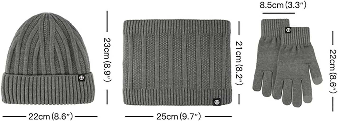 FUDERU Mens Winter Hat Unisex Warm Stocking Women Knit Hats with Lined Roll-up Edge,Fisherman Ski Caps Trawler Watch Hat
