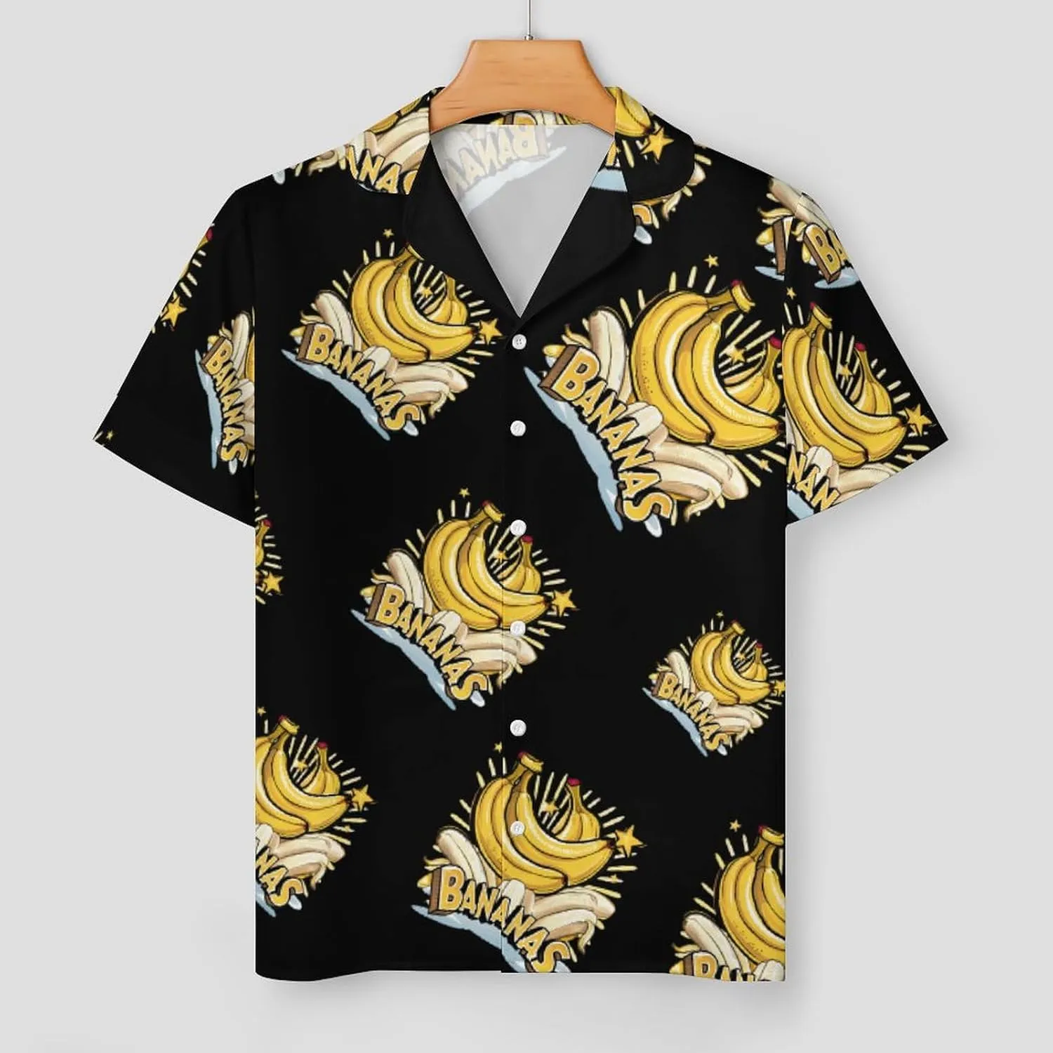 Funny Bananas Women's Satin Pajama Set Short Sleeve Button Down Sleepwear Loungewear Pj Set