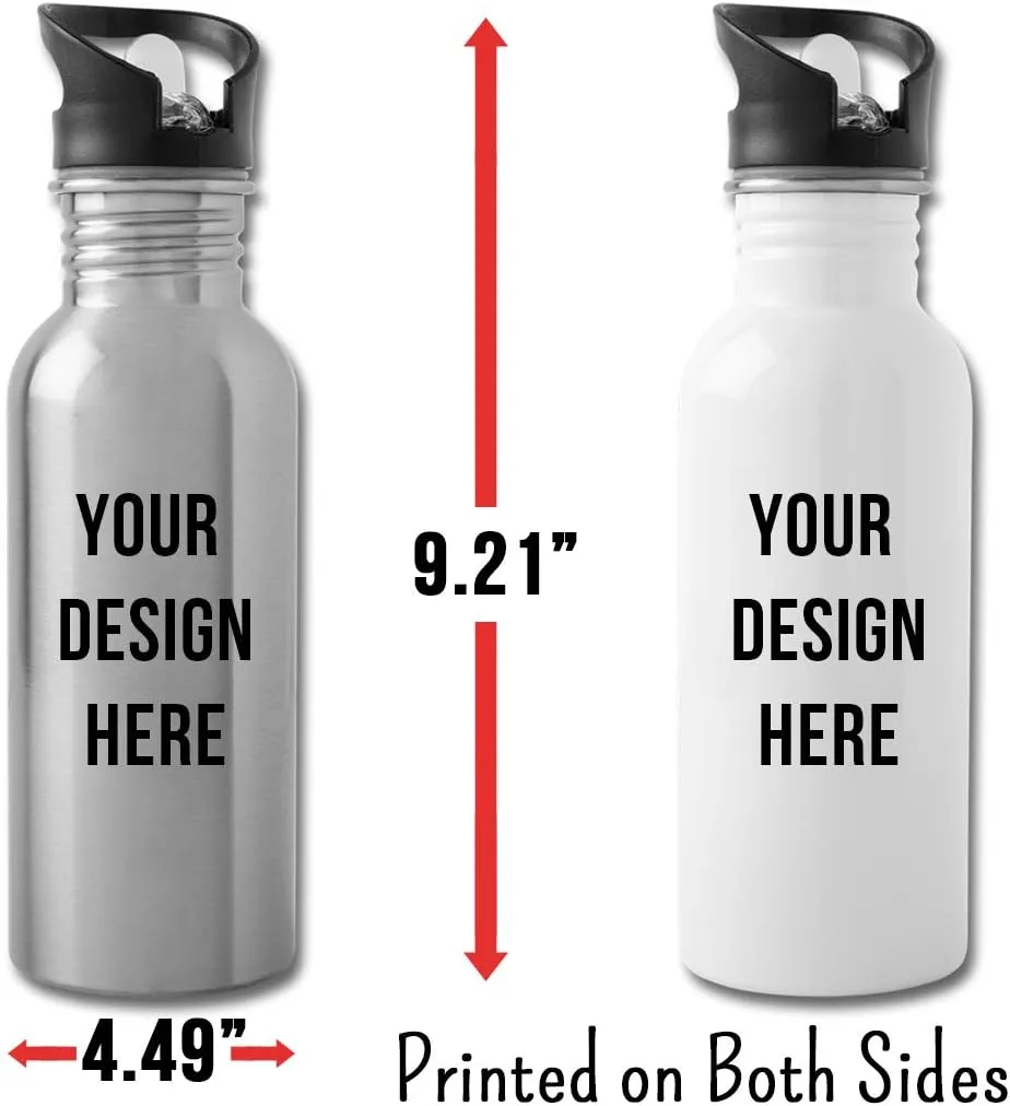 Funny Flight Attendant Water Bottle For Men Women New Job Gifts Appreciation 20 fl oz Bottle Silver