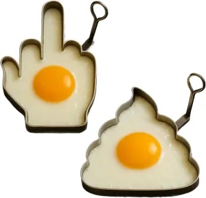 Funny Middle Finger Egg Mold,DIY Kitchen Accessories,Unique Shaped Eggs Fired Mold, Mould Frying Egg, Novelty Shaper, Rude Gifts Eggs Lovers (2pcs)