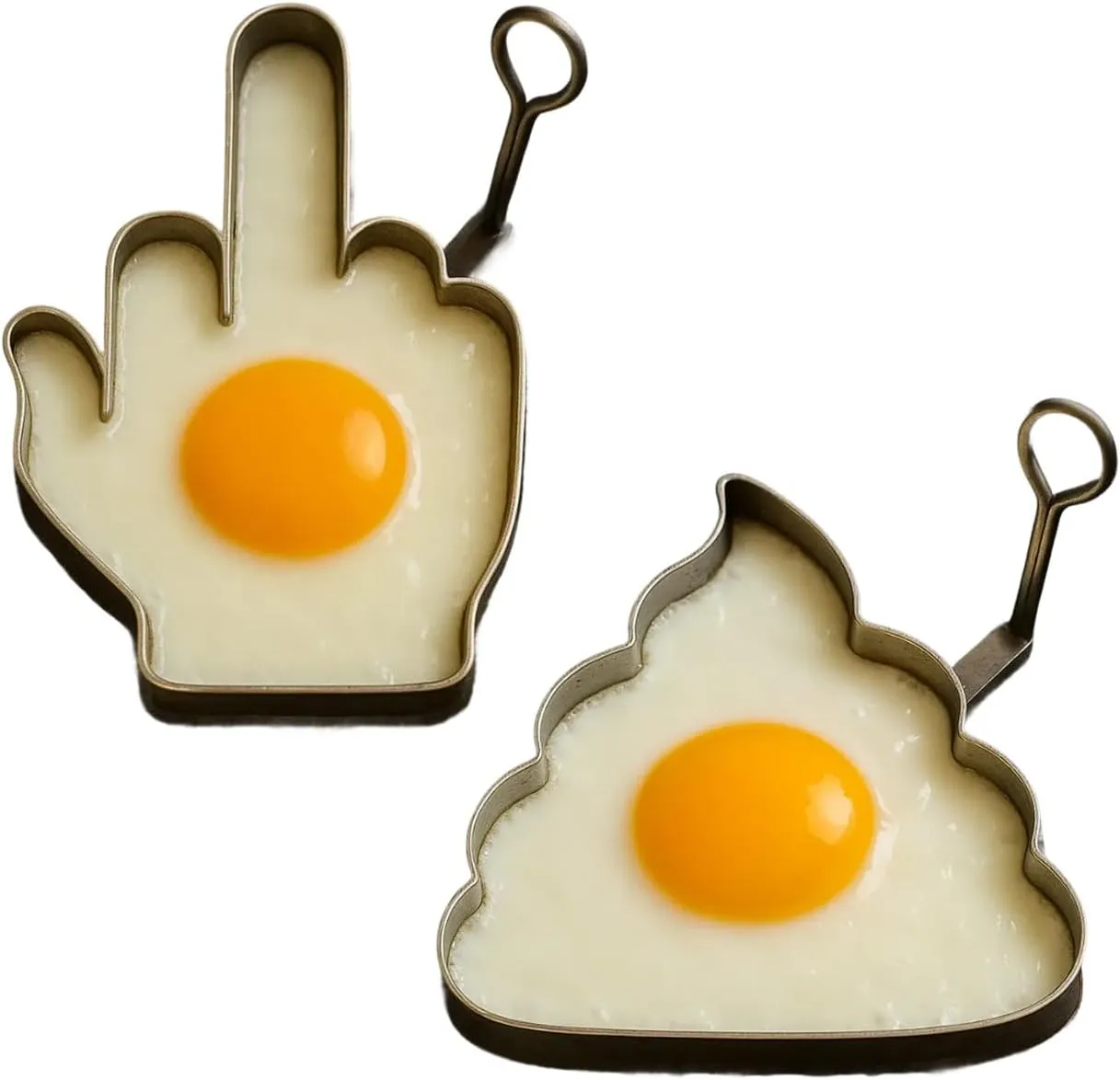 Funny Middle Finger Egg Mold,DIY Kitchen Accessories,Unique Shaped Eggs Fired Mold, Mould Frying Egg, Novelty Shaper, Rude Gifts Eggs Lovers (2pcs)