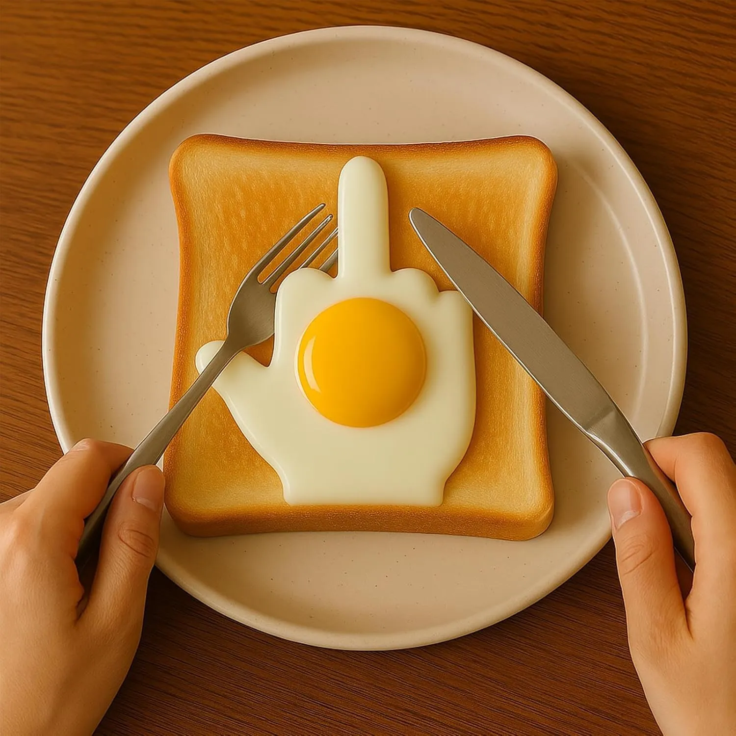 Funny Middle Finger Egg Mold,DIY Kitchen Accessories,Unique Shaped Eggs Fired Mold, Mould Frying Egg, Novelty Shaper, Rude Gifts Eggs Lovers (2pcs)