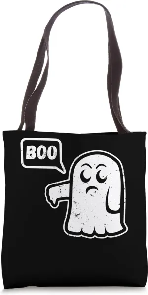 Funny Thumbs Down Ghost Screaming Boo Disapproval Halloween Tote Bag