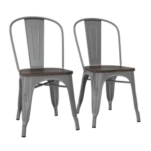 Fusion Stackable Metal Dining Chair, Set of 2