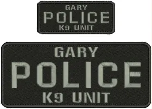 G Police K9 Unit - US Made - Embroidered Patch 4X10 and 2X5 Hook ON Back BLK/Gray