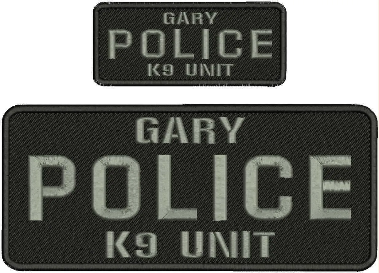 G Police K9 Unit - US Made - Embroidered Patch 4X10 and 2X5 Hook ON Back BLK/Gray