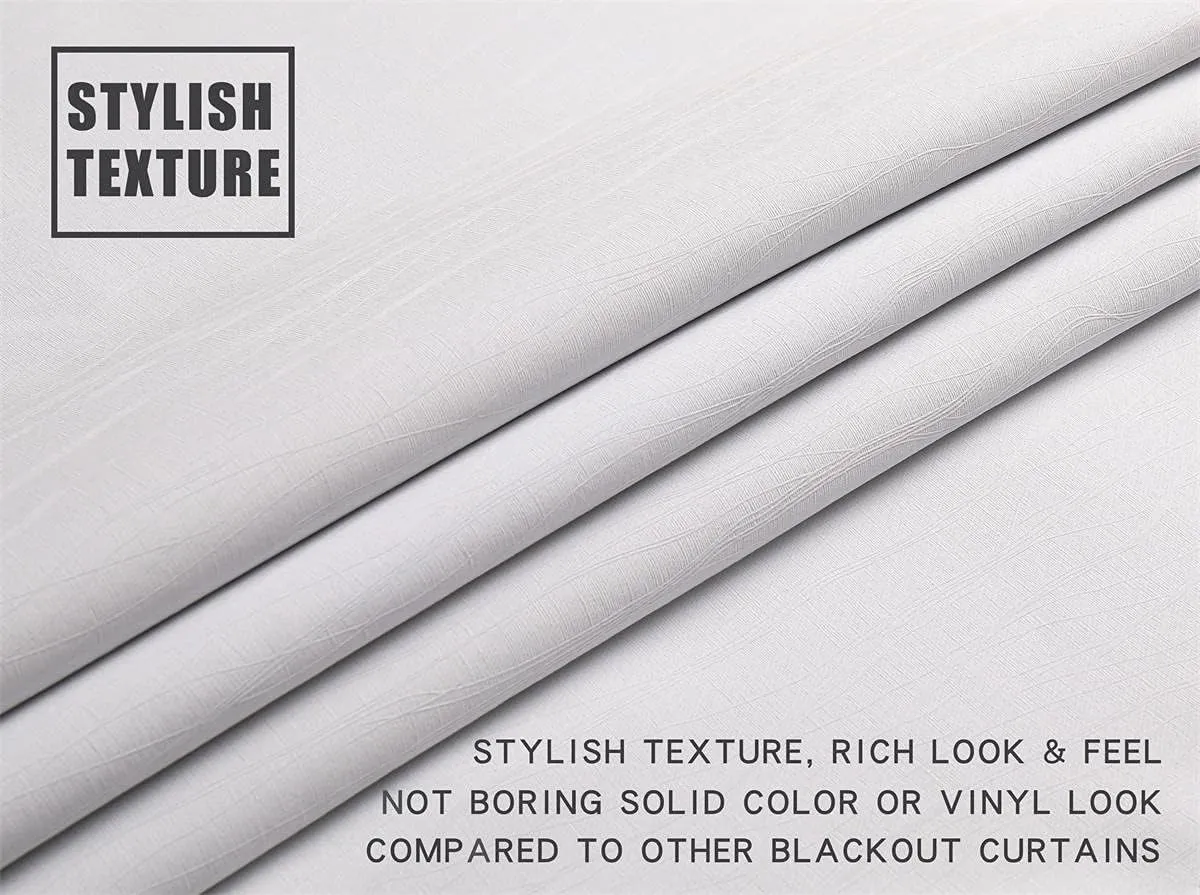 G2000 100% Blackout Curtains for Bedroom & Living Room - 63 Inch Length, White, Room Darkening, Grommet, Thermal Lined, Insulated, Light Blocking, Noise Reducing - 2 Panel Set