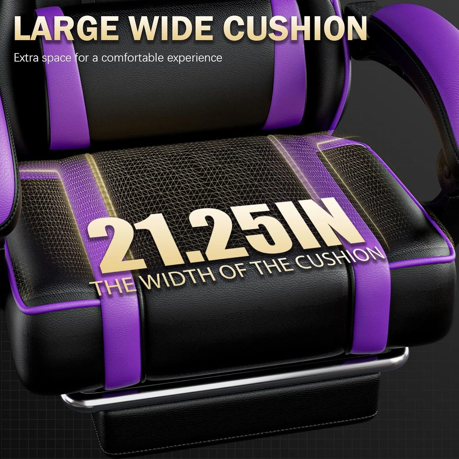 Gaming Chair, Computer Chair with Footrest and Lumbar Support, Ergonomic Video Game Chair with Headrest, Height Adjustable Gamer Chair Office Desk Chair, Purple