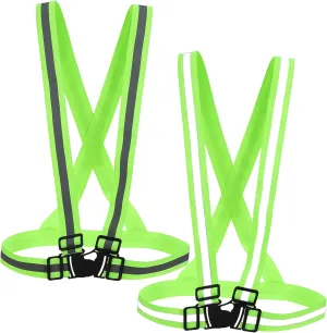 GANAZONO Adjustable Reflective Vest Night Running Gear Shoulder Straps Construction Firefighter Accessory Lightweight for Walking Running