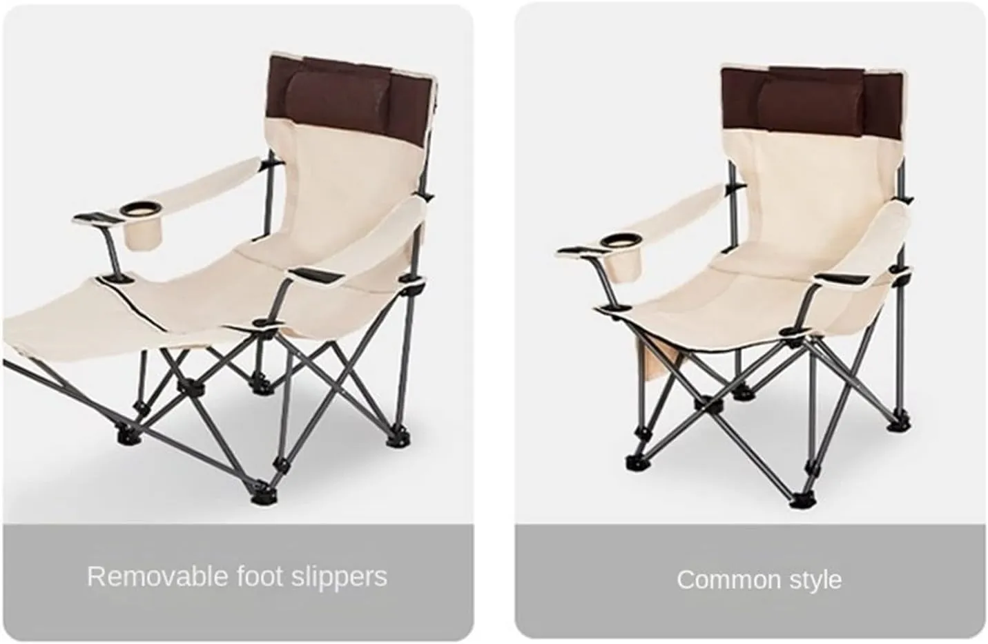 GaRcan Dual-Purpose Outdoor Folding Chair Portable Nap Lunch Break Fishing Chair Lightweight Beach Chair Lazy Stool Camping Chair (Beige Short)