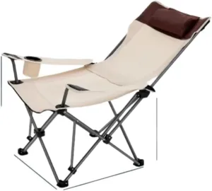 GaRcan Dual-Purpose Outdoor Folding Chair Portable Nap Lunch Break Fishing Chair Lightweight Beach Chair Lazy Stool Camping Chair (Beige Short)