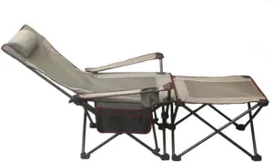 Garden Foldable Camping Chairs Outdoor Folding Recliner Multifunctional Office Lunch Break Chair Camping Beach Back Chair Director Chair Fishing Chair Portable, Gray with Blue Mesh