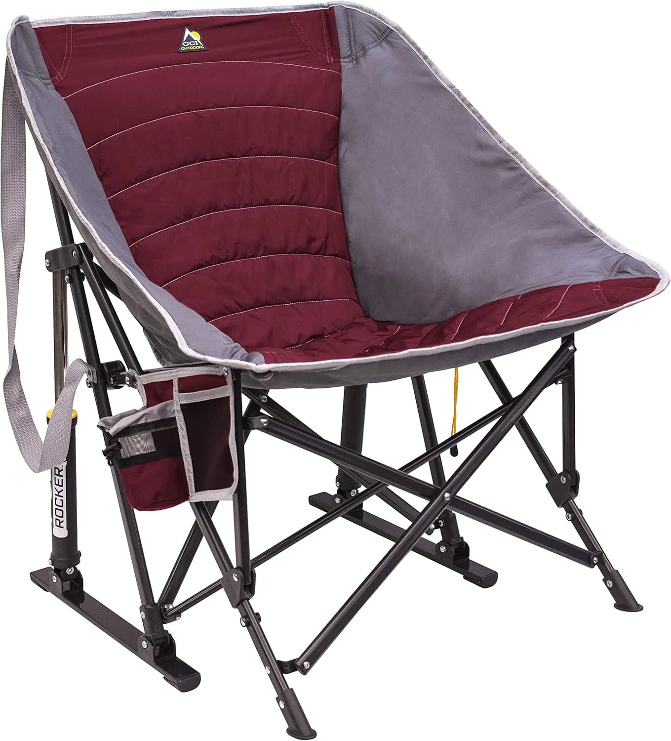 GCI Outdoor MaxRelax Pod Rocker Portable Rocking Chair & Outdoor Camping Chair, Red