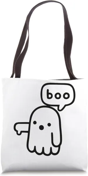 Ghost Of Disapproval Funny Cute Boo Thumbs Down Halloween Tote Bag