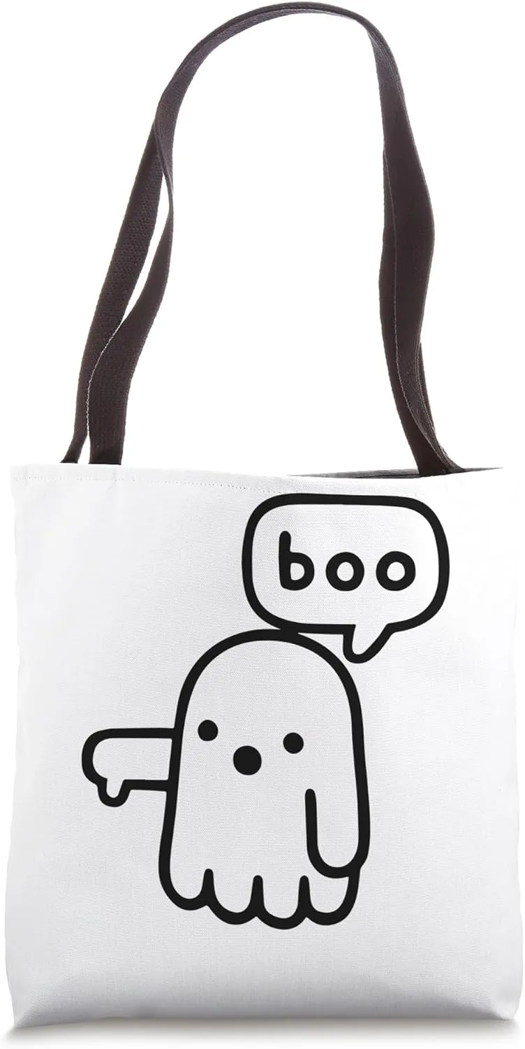 Ghost Of Disapproval Funny Cute Boo Thumbs Down Halloween Tote Bag
