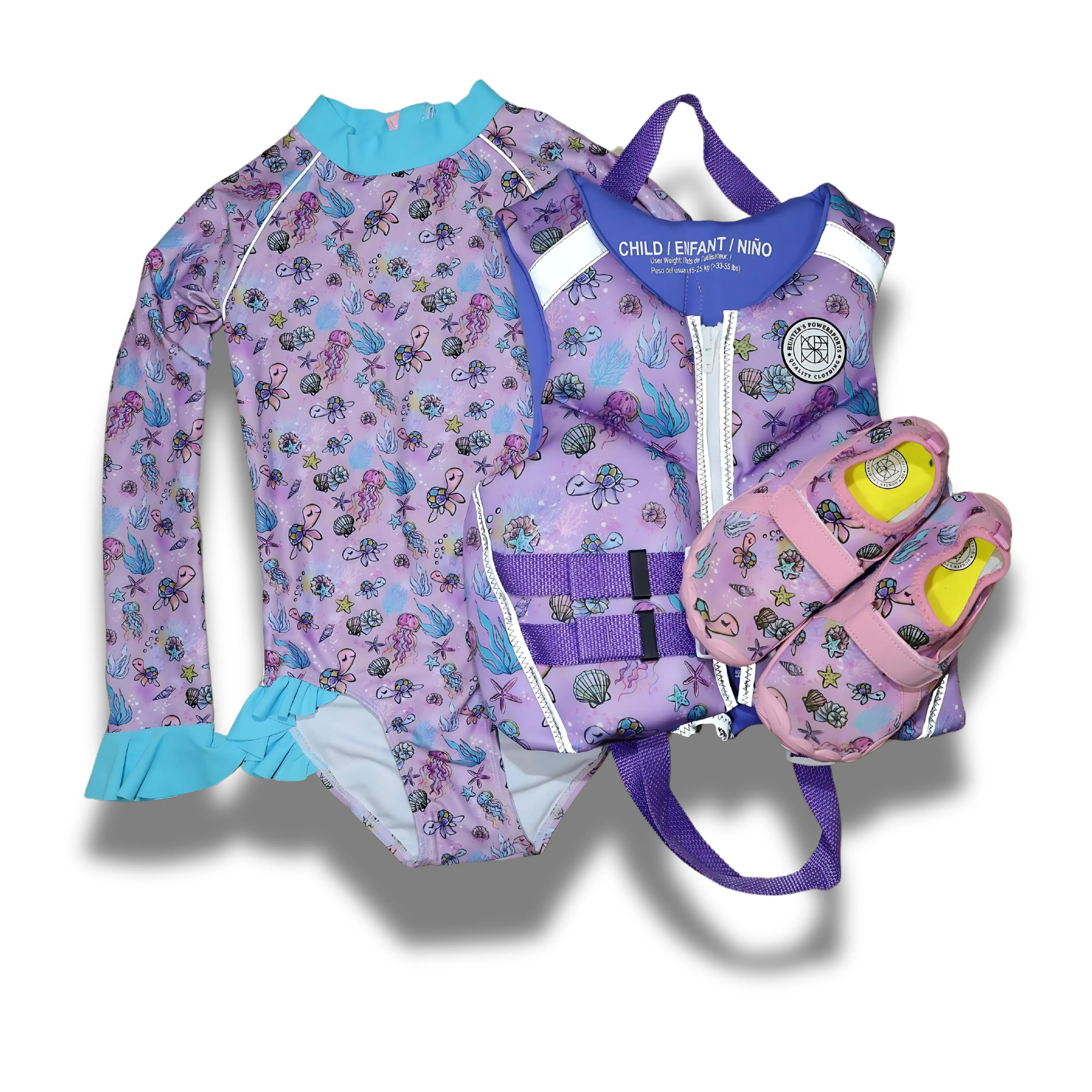 GIRL'S PURPLE TURTLE CHILD'S REFLECTIVE LIFE VEST