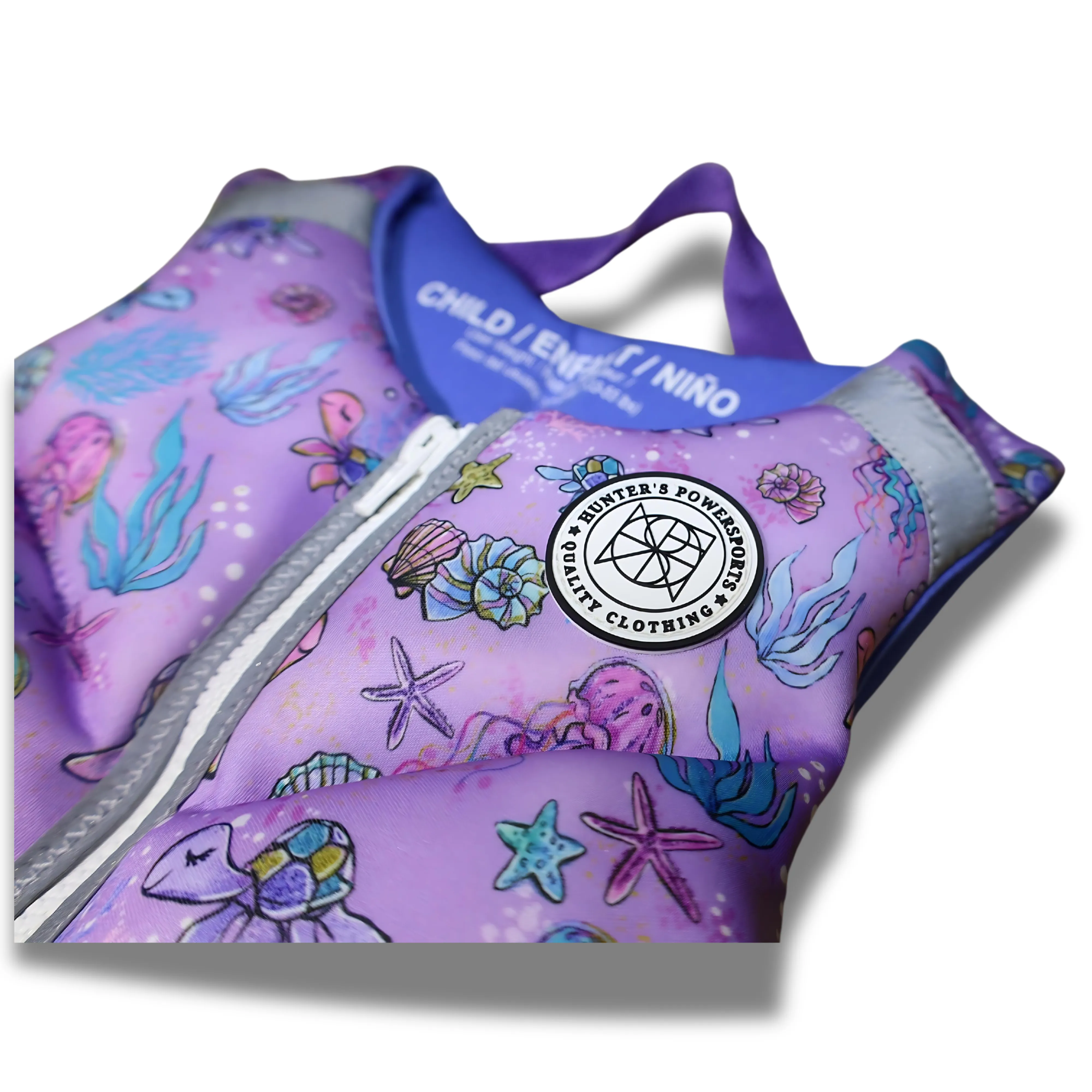 GIRL'S PURPLE TURTLE CHILD'S REFLECTIVE LIFE VEST