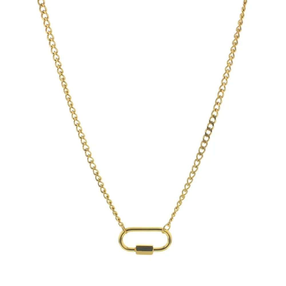 Gold Charm Carabiner Chain