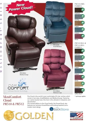Golden Technologies Cloud PR510 SME Small/Medium Dual Motor Infinite Position Lift Chair Zero Gravity Recliner - Shiraz Fabric