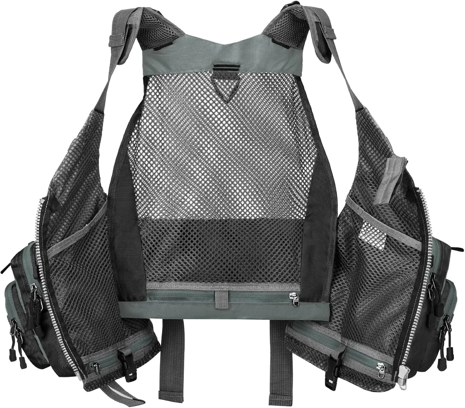 Gonex Fly Fishing Vest for Men Women, Comfortable Adjustable Fishing Vest with Multi-Pockets Reflective Stripes