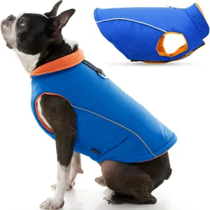 Gooby - Sports Vest, Fleece Lined Small Dog Cold Weather Jacket Coat Sweater with Reflective Lining, Blue, Small