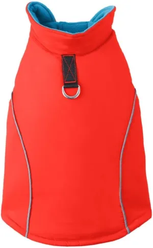 Gooby - Sports Vest, Fleece Lined Small Dog Cold Weather Jacket Coat Sweater with Reflective Lining, Orange, Small