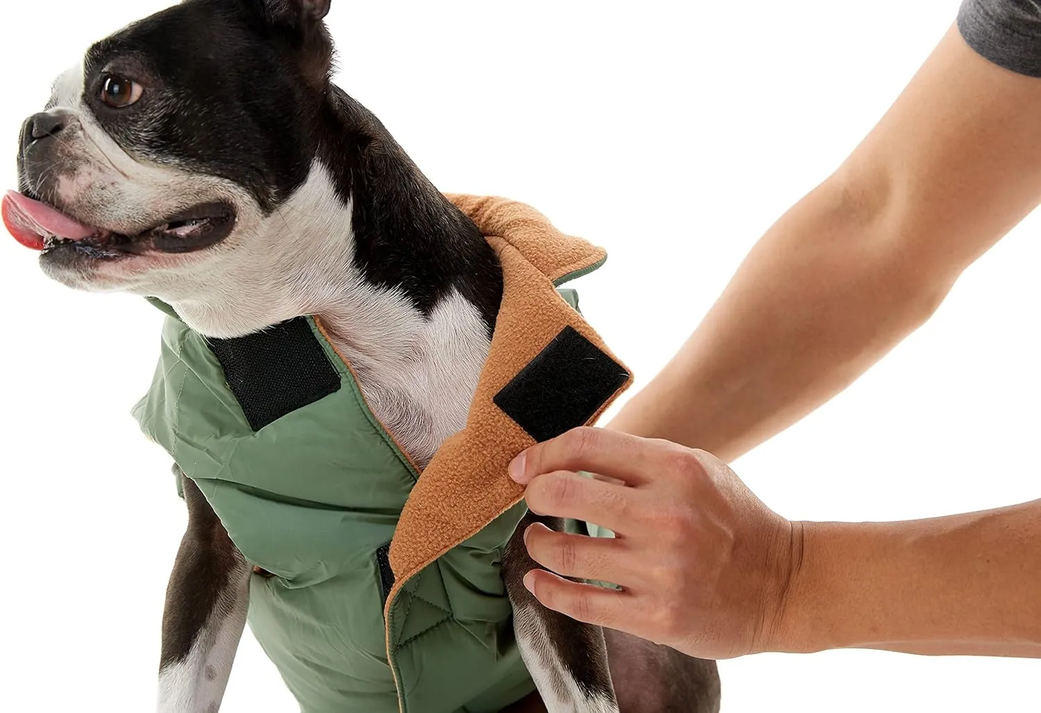 Gooby - Sports Vest, Fleece Lined Small Dog Cold Weather Jacket Coat Sweater with Reflective Lining, Orange, Small