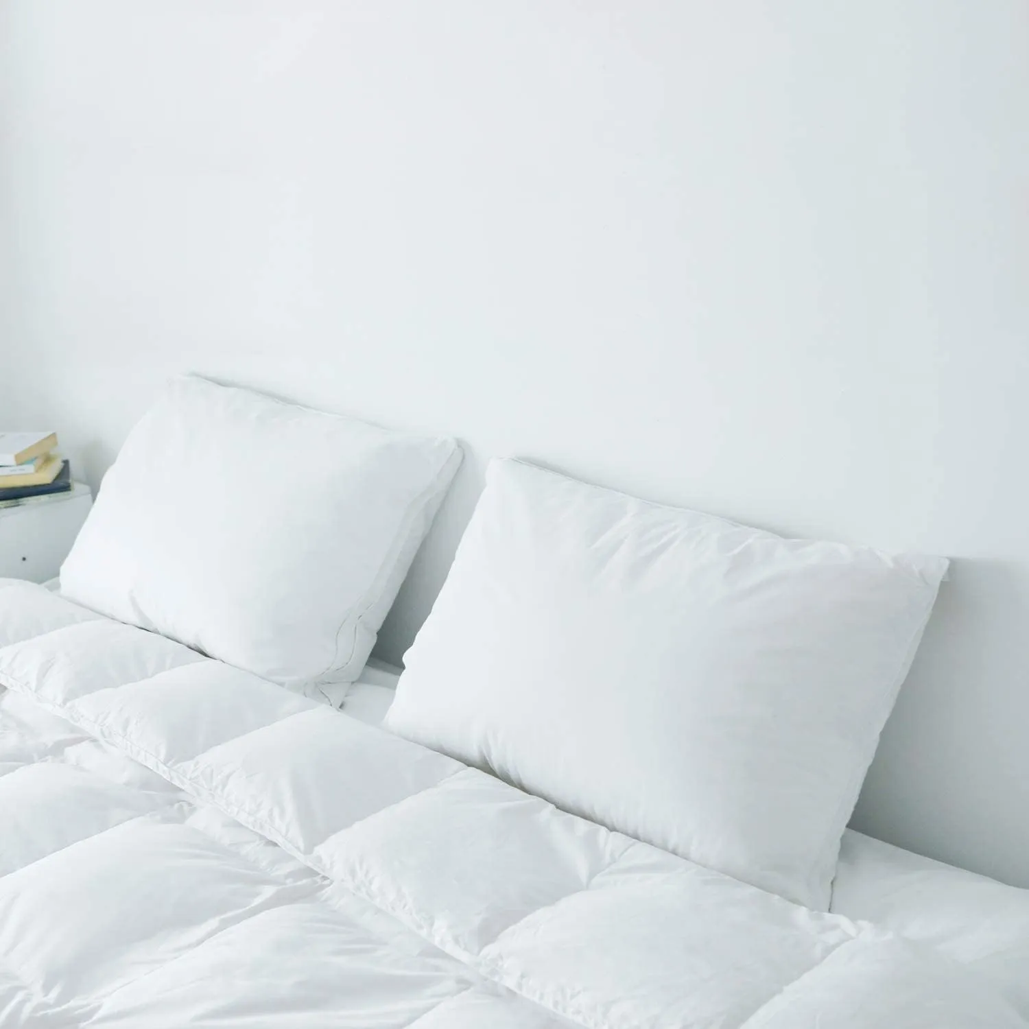 Goose Feathers Down Pillows for Sleeping(2 Pack),King(20inx36in)-White Bed Pillow Inserts,100% Cotton Cover,Sleeping Pillows for All Sleepers