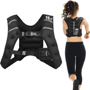 Goplus Weighted Vest, 12lb/16lb/20lb/30lb Weight Vest Workout Equipment with Reflective Stripe for Fitness, Strength Training, Running, Body West for Men Women Kids