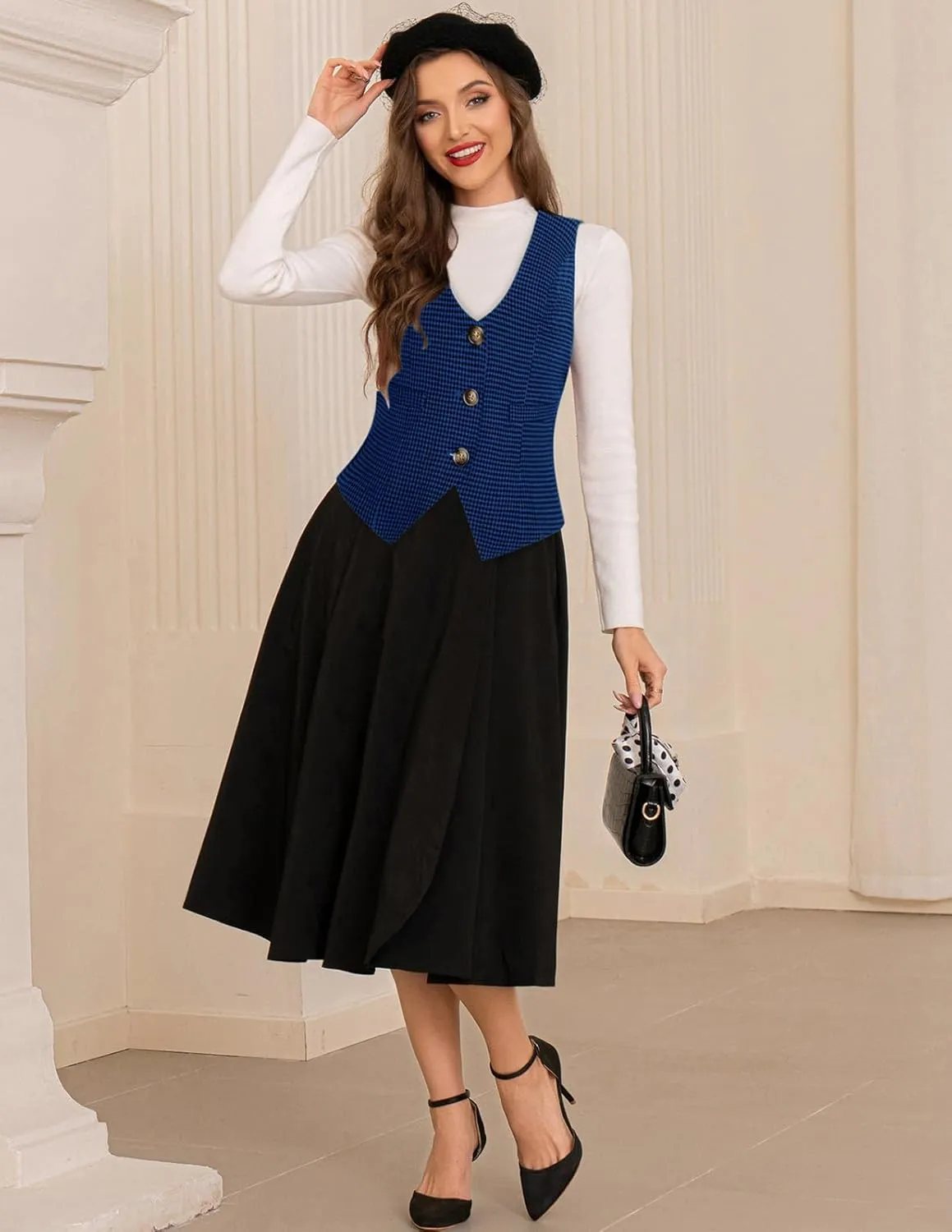 GRACE KARIN Womens Vest Top 2025 Trendy Academia Steampunk Waistcoat Racerback Vest Blazer（Runs Small, Suggest Size Up