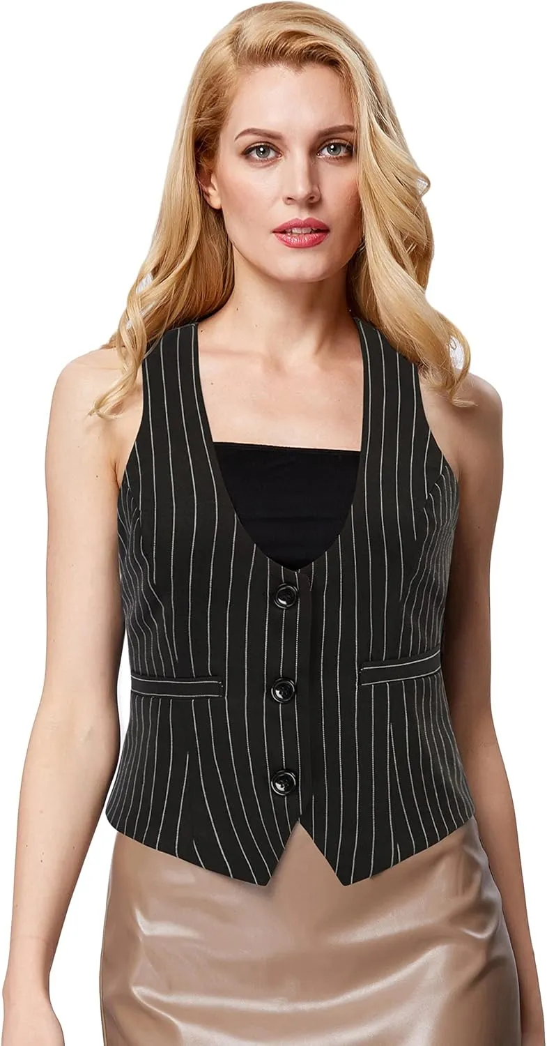 GRACE KARIN Womens Vest Top 2025 Trendy Academia Steampunk Waistcoat Racerback Vest Blazer（Runs Small, Suggest Size Up