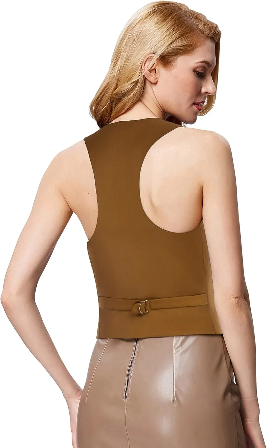 GRACE KARIN Womens Vest Top 2025 Trendy Academia Steampunk Waistcoat Racerback Vest Blazer（Runs Small, Suggest Size Up