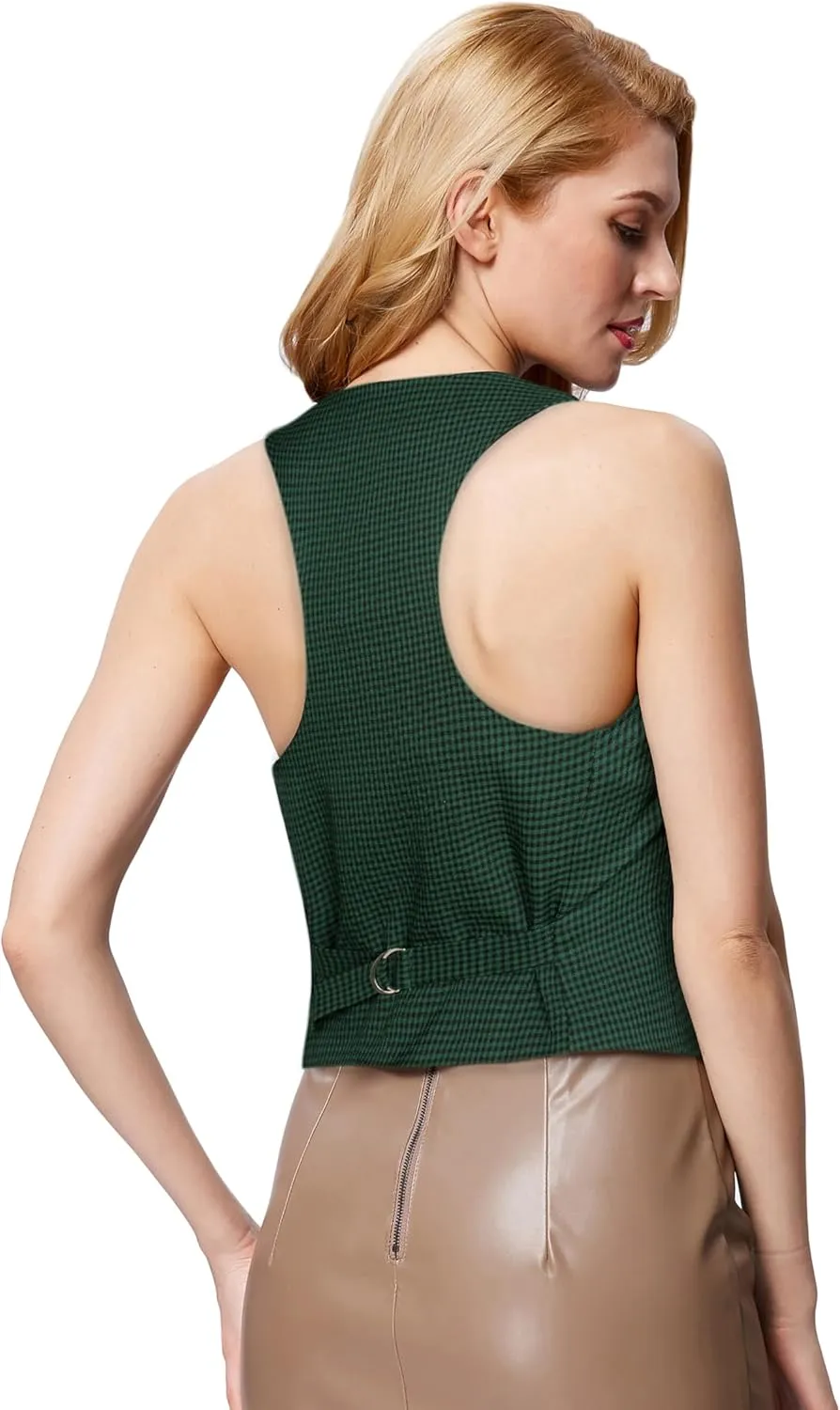 GRACE KARIN Womens Vest Top 2025 Trendy Academia Steampunk Waistcoat Racerback Vest Blazer（Runs Small, Suggest Size Up