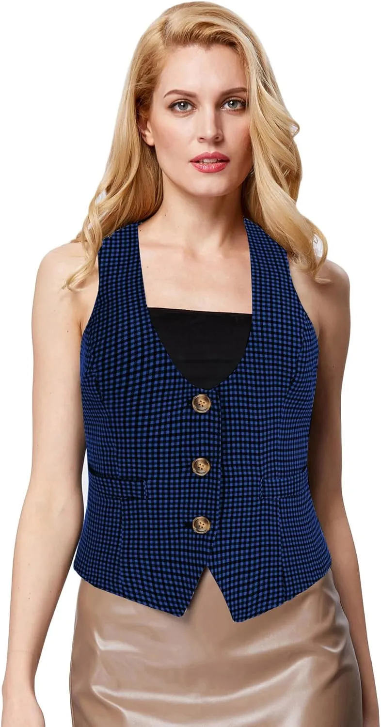 GRACE KARIN Womens Vest Top 2025 Trendy Academia Steampunk Waistcoat Racerback Vest Blazer（Runs Small, Suggest Size Up