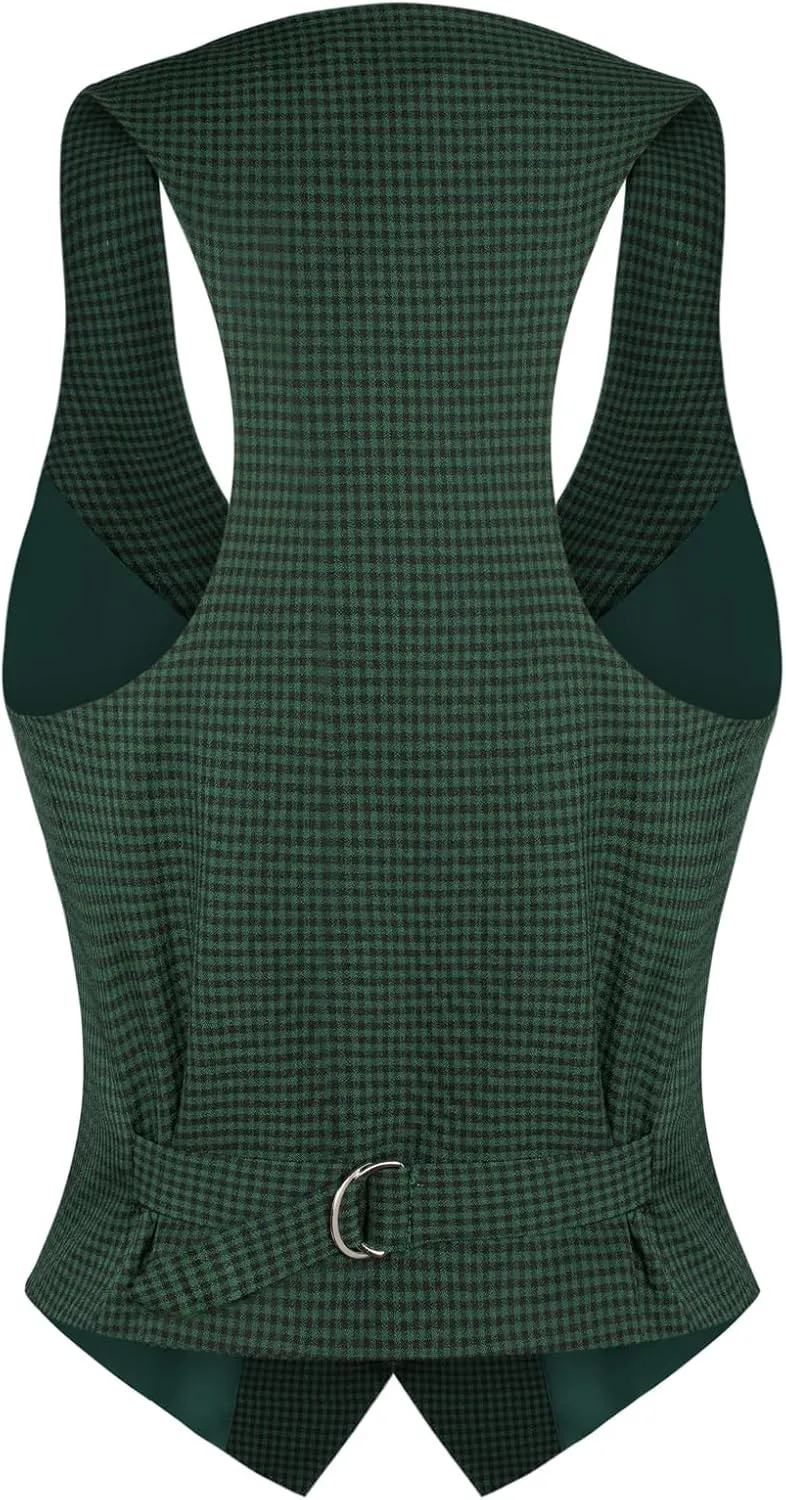 GRACE KARIN Womens Vest Top 2025 Trendy Academia Steampunk Waistcoat Racerback Vest Blazer（Runs Small, Suggest Size Up