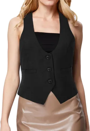 GRACE KARIN Womens Vest Top 2025 Trendy Academia Steampunk Waistcoat Racerback Vest Blazer（Runs Small, Suggest Size Up