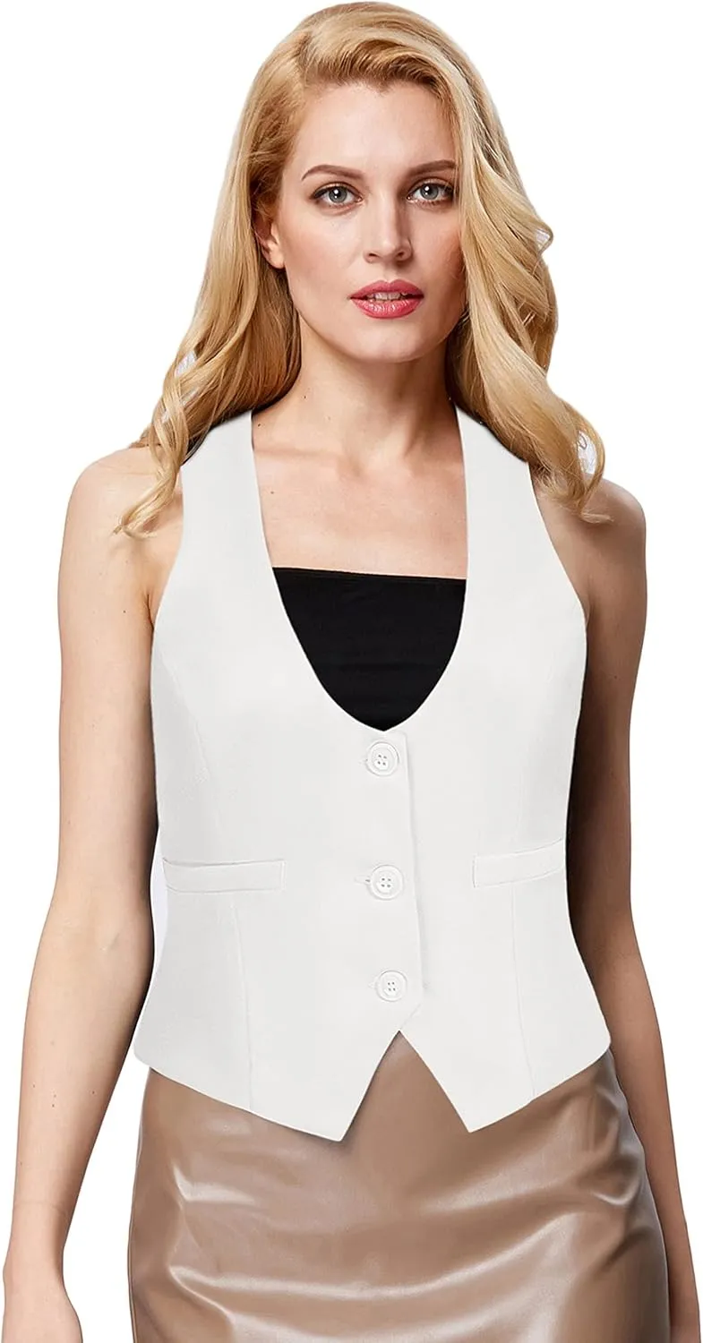 GRACE KARIN Womens Vest Top 2025 Trendy Academia Steampunk Waistcoat Racerback Vest Blazer（Runs Small, Suggest Size Up