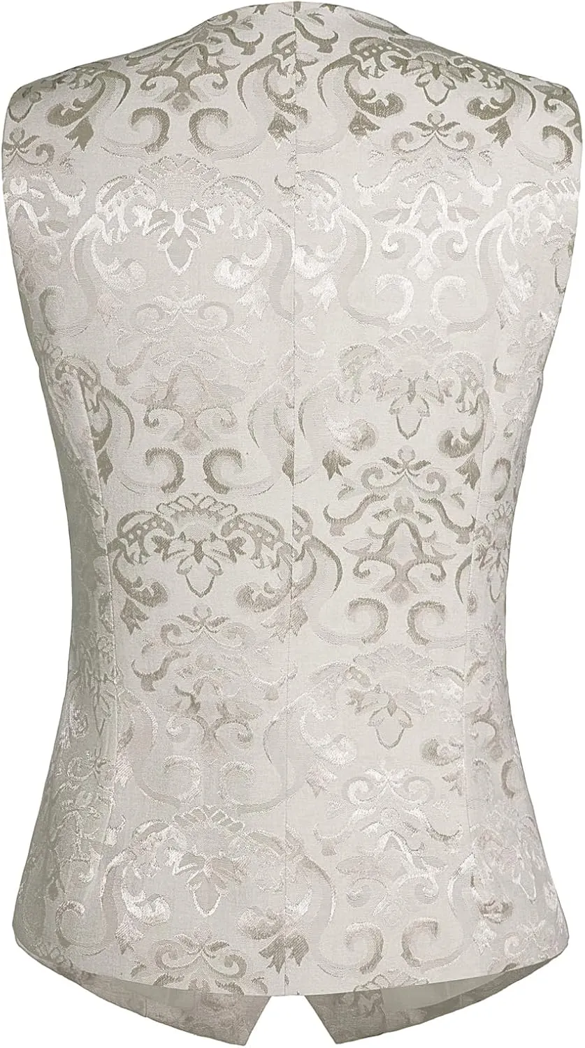 GRACE KARIN Womens Waistcoat Vest Vintage Steampunk Dress Jacquard Jacket