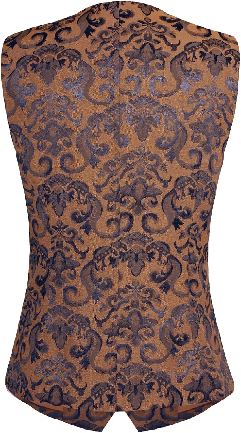 GRACE KARIN Womens Waistcoat Vest Vintage Steampunk Dress Jacquard Jacket