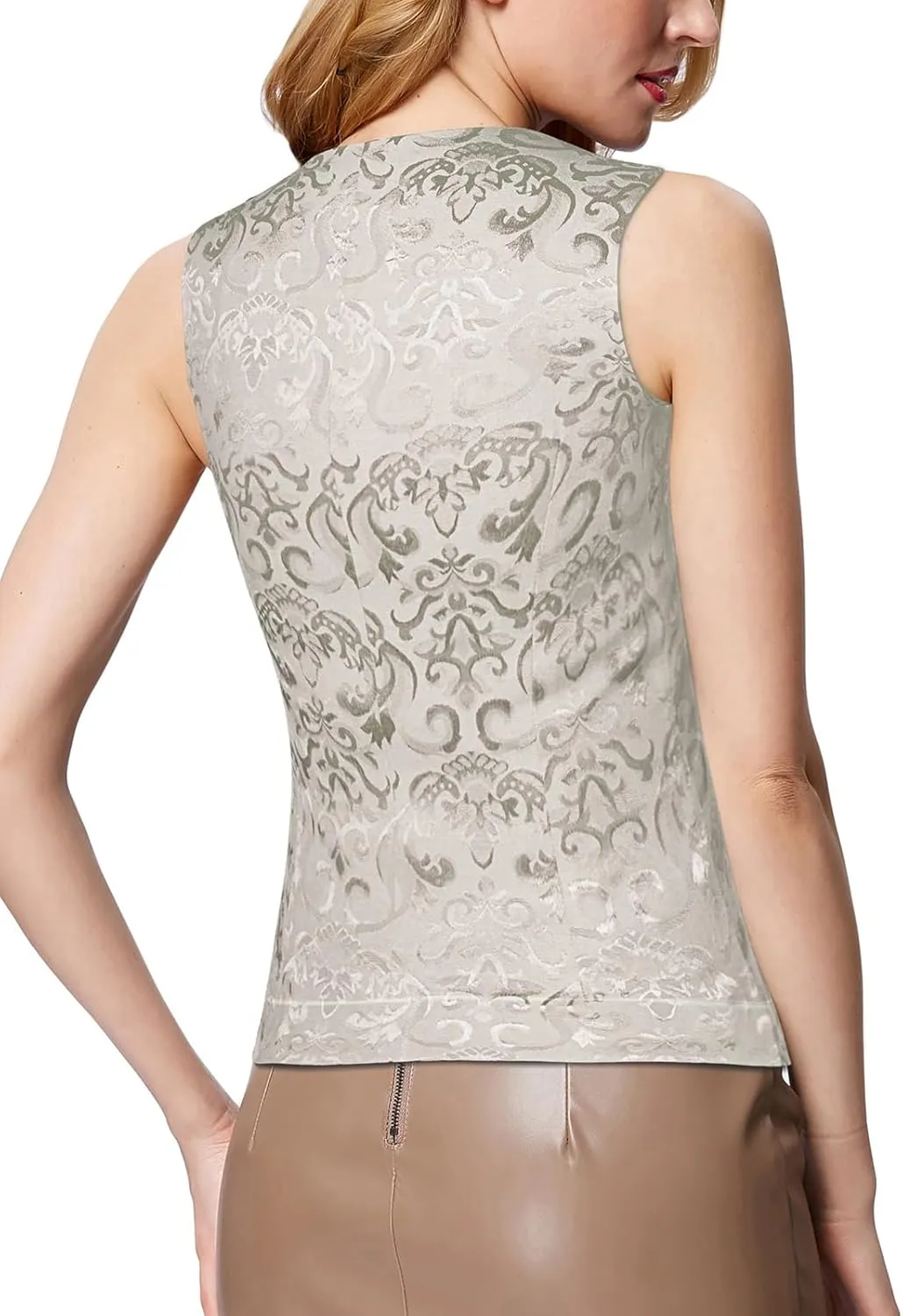 GRACE KARIN Womens Waistcoat Vest Vintage Steampunk Dress Jacquard Jacket