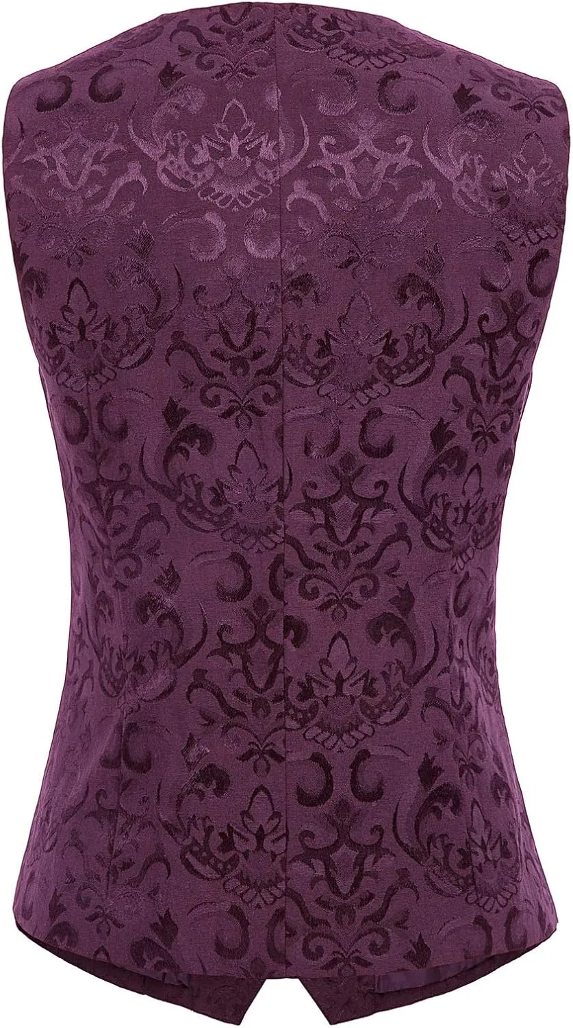 GRACE KARIN Womens Waistcoat Vest Vintage Steampunk Dress Jacquard Jacket