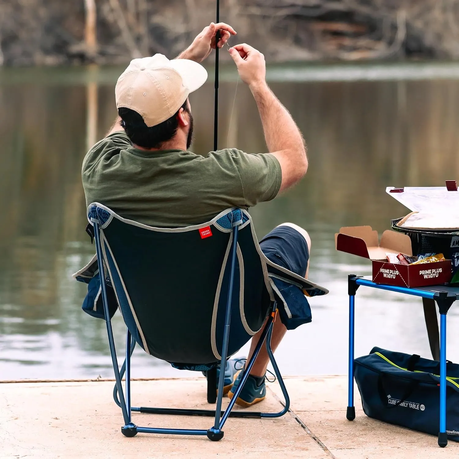 GRAND TRUNK Stonefly Chair | Ultralight & Packable Outdoor Chair with Built-in Cup Holders, 7000 Series Aluminum Frame, Comfortable, Dark Tropic