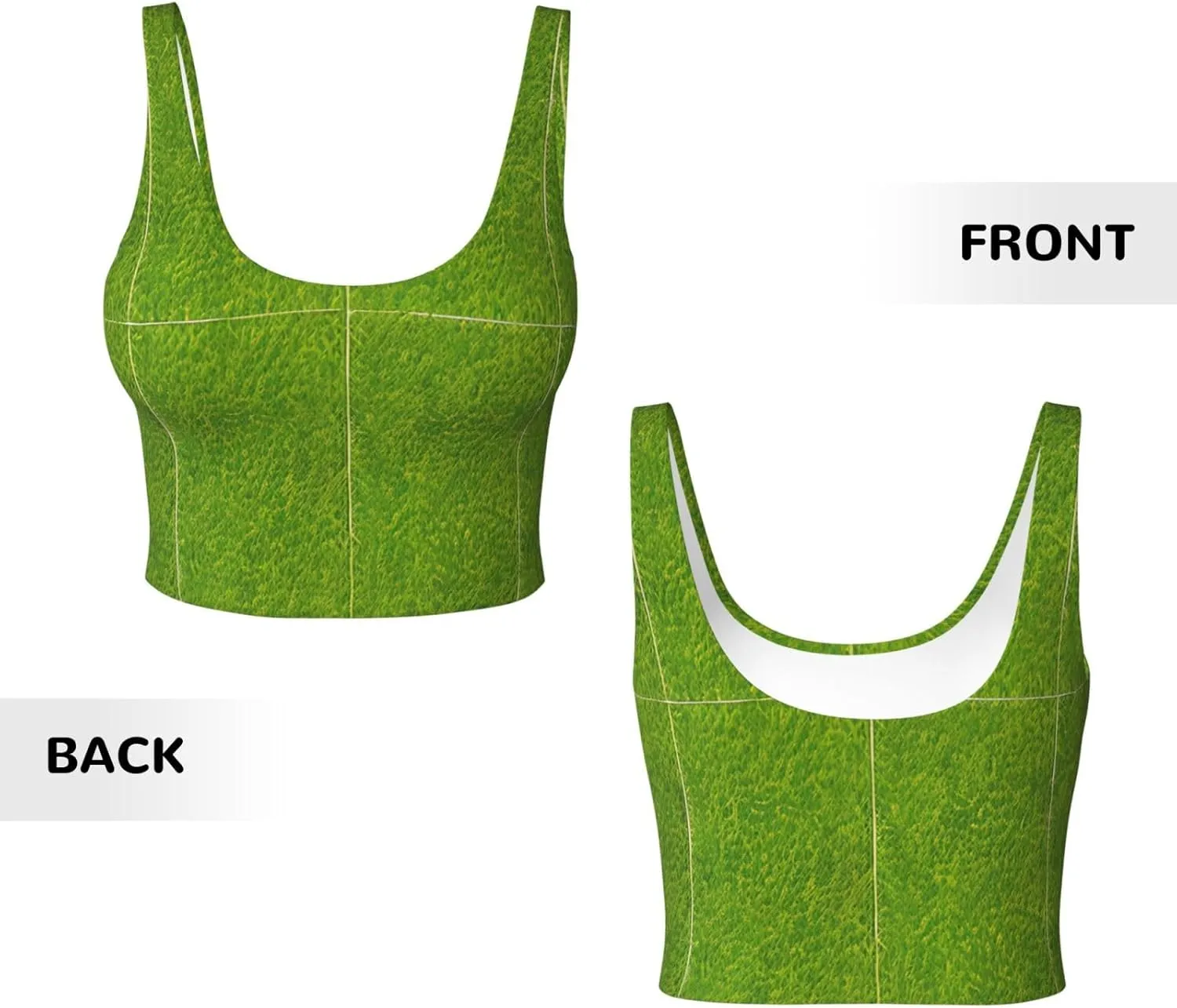 Green Grassland Pattern Women's Sports Vest for Yoga Workout Fitness - Casual Sleeveless for Athletic Girls
