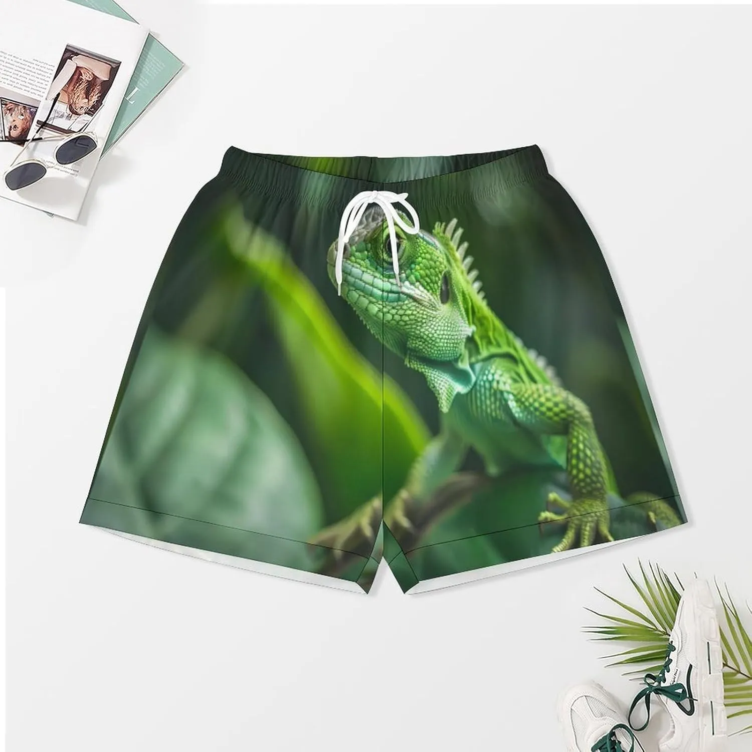 Green Lizard Women's Satin Pajama Set Short Sleeve Button Down Sleepwear Loungewear Pj Set