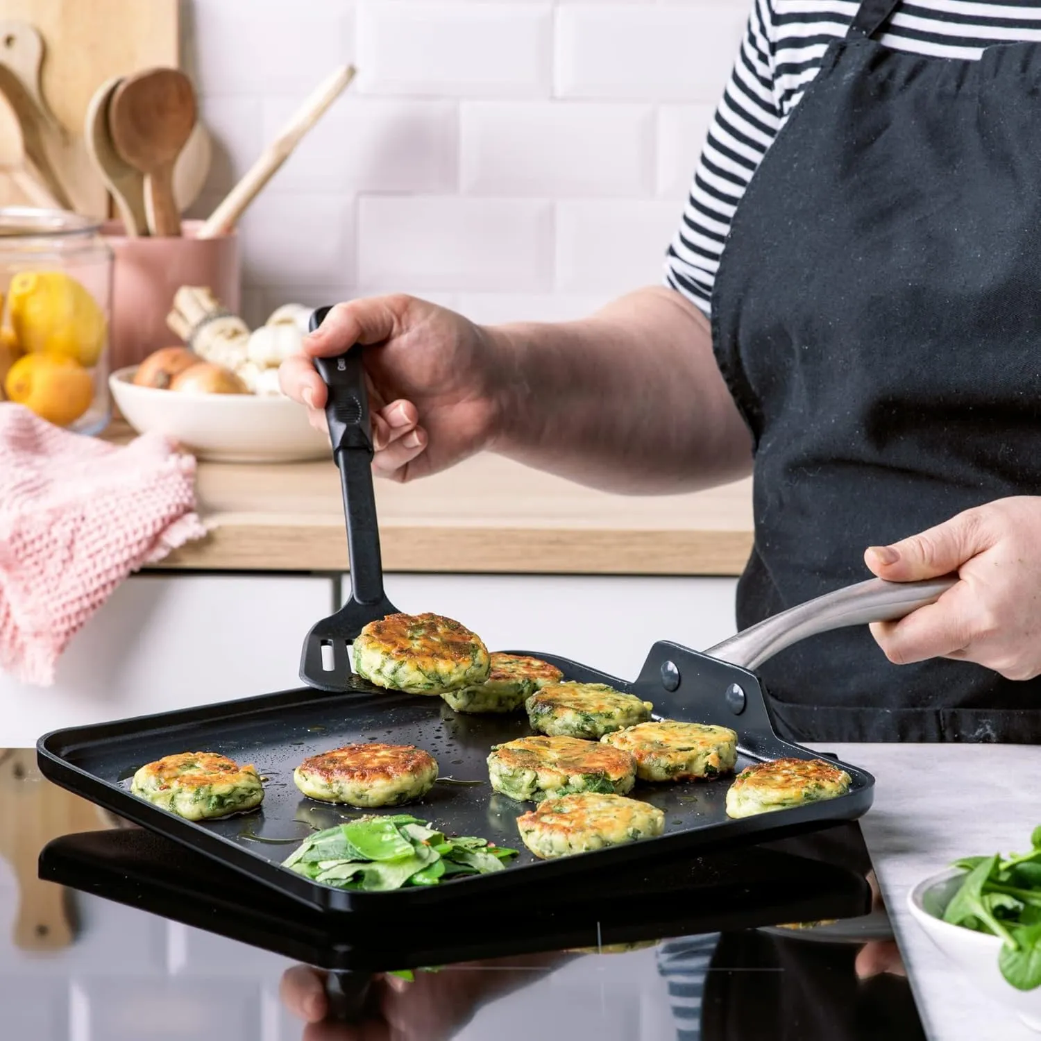 GreenPan Chatham Black Prime Midnight Hard Anodized Healthy Ceramic Nonstick, 11" Griddle Pan, PFAS-Free, Dishwasher Safe, Oven Safe, Black