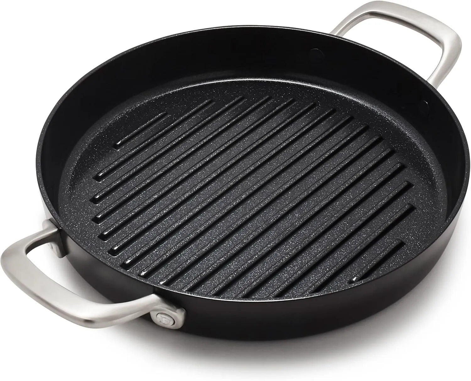 GreenPan GP5 Hard Anodized Advanced Healthy Ceramic Nonstick, 11" Round Grill Pan, PFAS-Free, Induction, Dishwasher Safe, Oven & Broiler Safe, Black