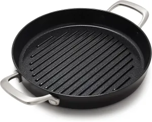 GreenPan GP5 Hard Anodized Advanced Healthy Ceramic Nonstick, 11" Round Grill Pan, PFAS-Free, Induction, Dishwasher Safe, Oven & Broiler Safe, Black